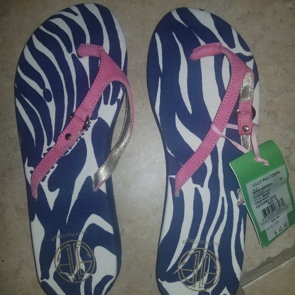 BNWT Lilly Pulitzer flip flops